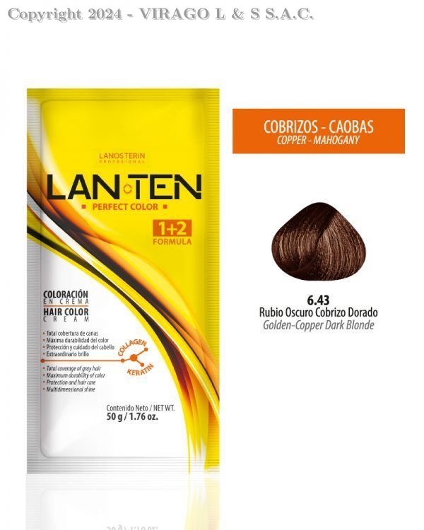 TINTE LANTEN 6.43 RUBIO OSCURO COBRIZO DORADO