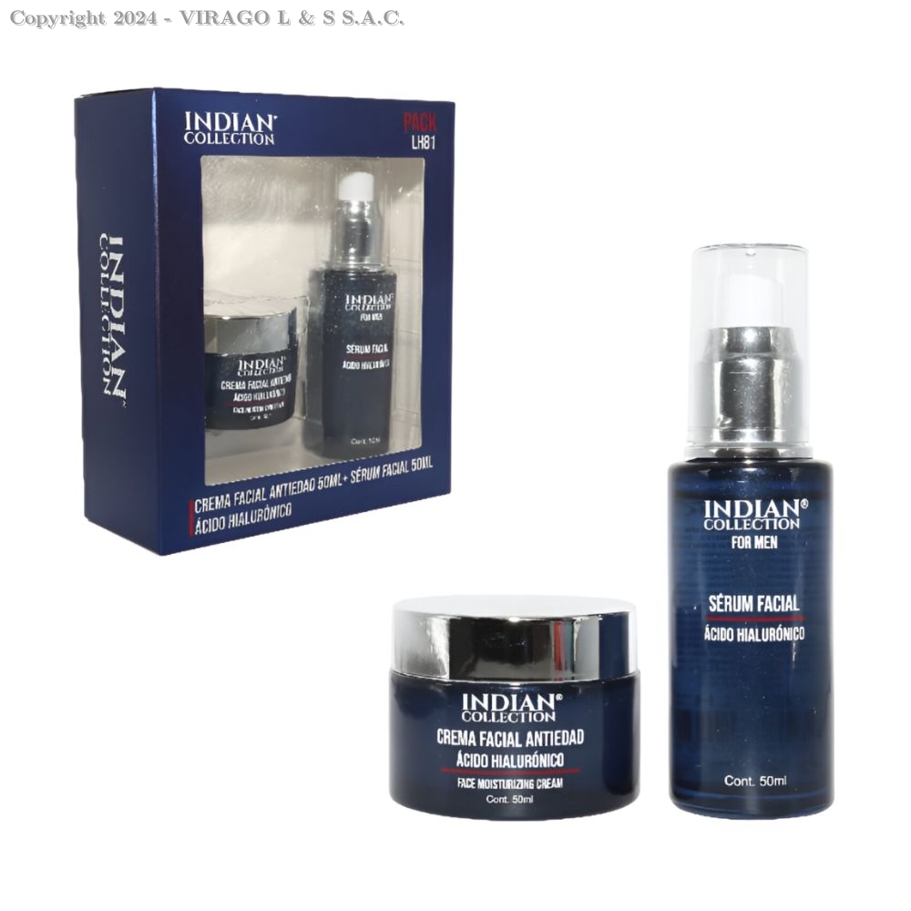 KIT DE SERUM FACIAL ANTIEDAD HOMBRE Y CREMA FACIAL CON ACIDO HYALURONICO