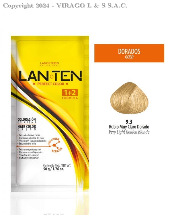TINTE LANTEN 9.3 RUBIO MUY CLARO DORADO