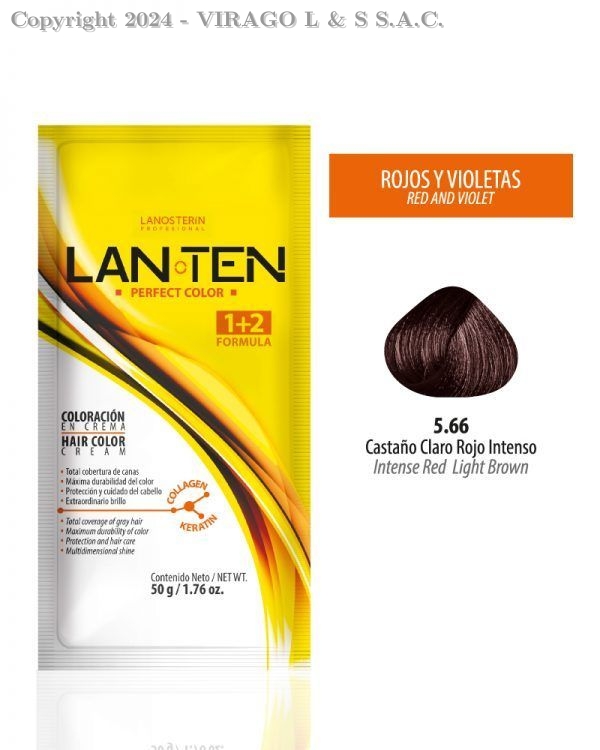 TINTE LANTEN 5.66 CASTAÑO CLARO ROJO INTENSO