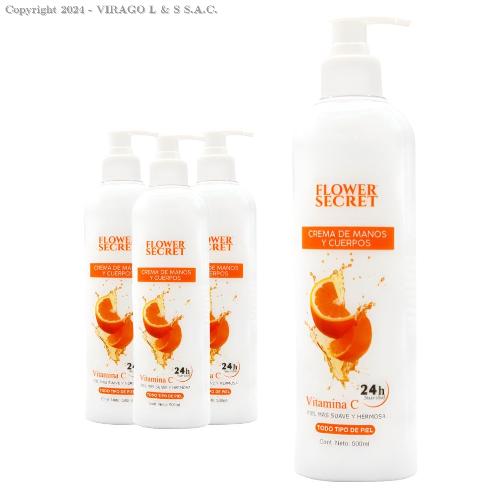 CREMA DE MANOS Y CUERPO FLOWER SECRET X500 ML 