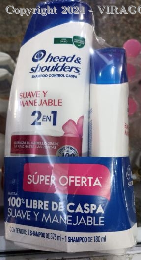 SHAMPOO H&S 2 EN 1 SUAVE Y MANEJABLE 375ML 