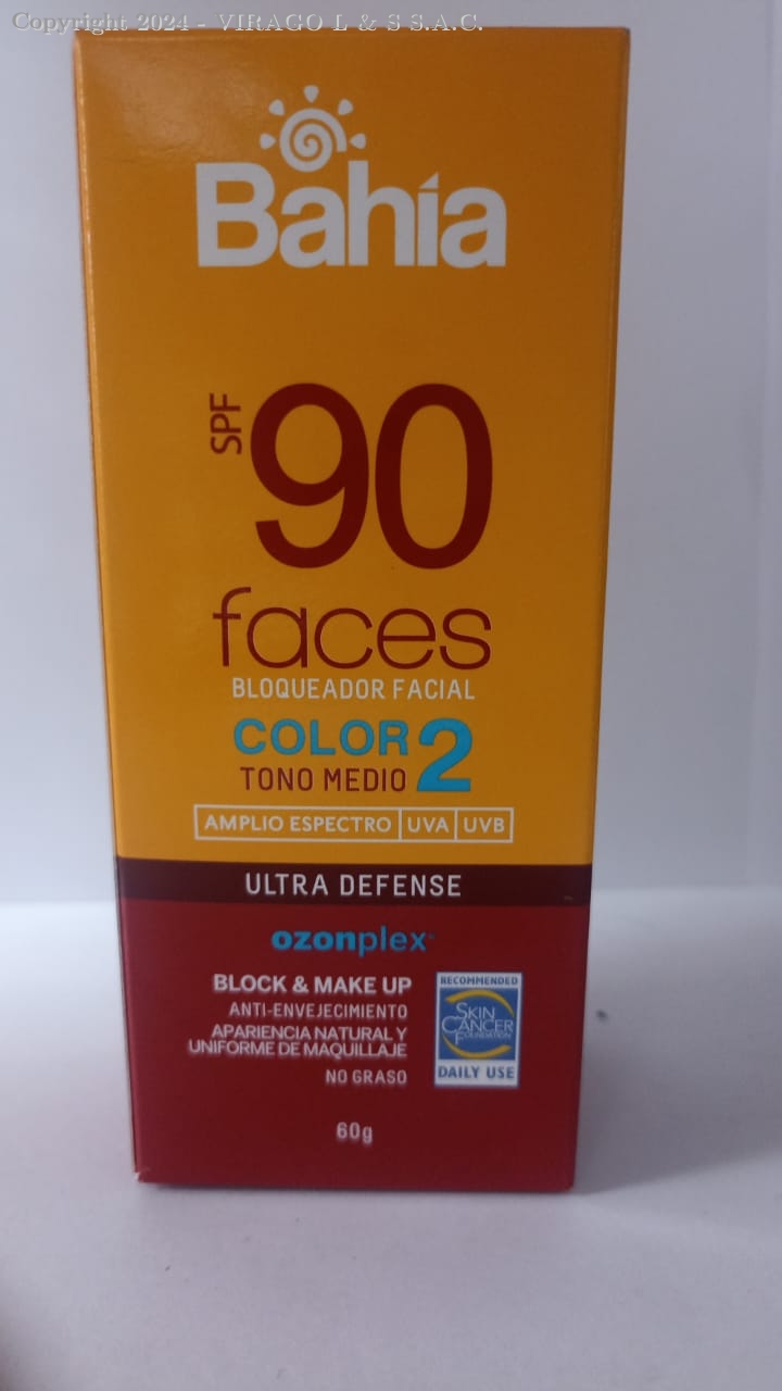 BLOQUEADOR BAHIA FACES COLOR 2  SPF 90 10G/20 CAJA