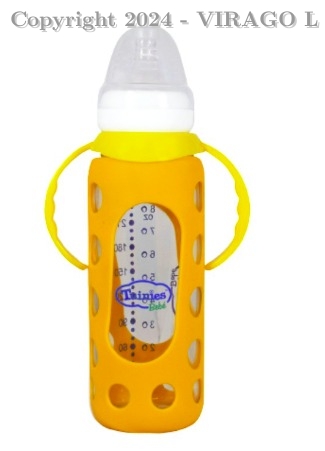 BIBERON VIDRIO TUINIES FUNDA SILICONA 8 ONZ