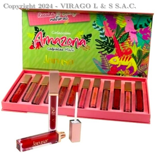 LABIAL JARUSA AMAZONA MATTE LIP GLOSS BOX 12 UNIDADES