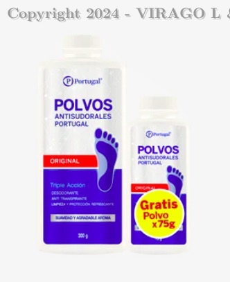 TALCO ANTISUDORAL PORTUGAL  CON MENTOL300G + 75 G (GRANDE)