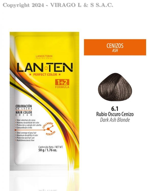 TINTE LANTEN 6.1 RUBIO OSCURO CENIZO