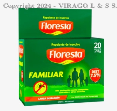 REPELENTE FLORESTA FAMILIAR DEET 7.5 UN*10GR C/20