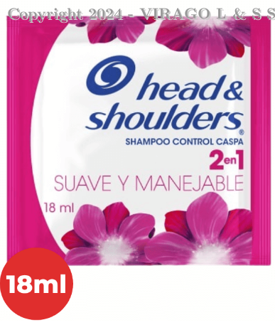 TIRA SHAMPOO H&S 2'1 SUAVE MANEJABLE 18ML X 12