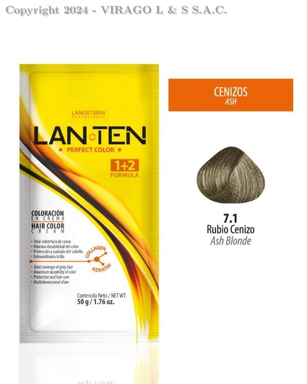 TINTE LANTEN 7.1 RUBIO CENIZO