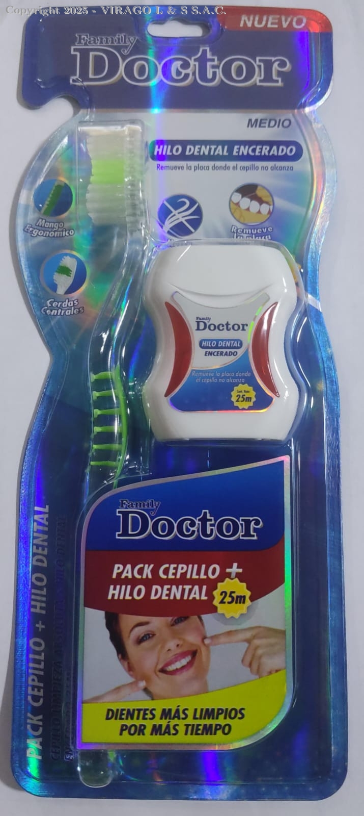 CEPILLO DENTAL+HILO X 25 MT DOCTOR FAMILY