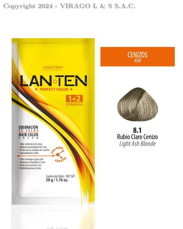 TINTE LANTEN 8.1 RUBIO CLARO CENIZO