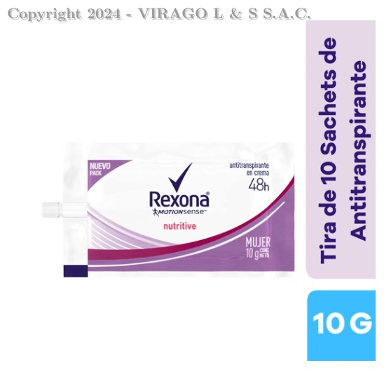 REXONA DEO NUTRITEVE SACHET TIRA X 10 UNI