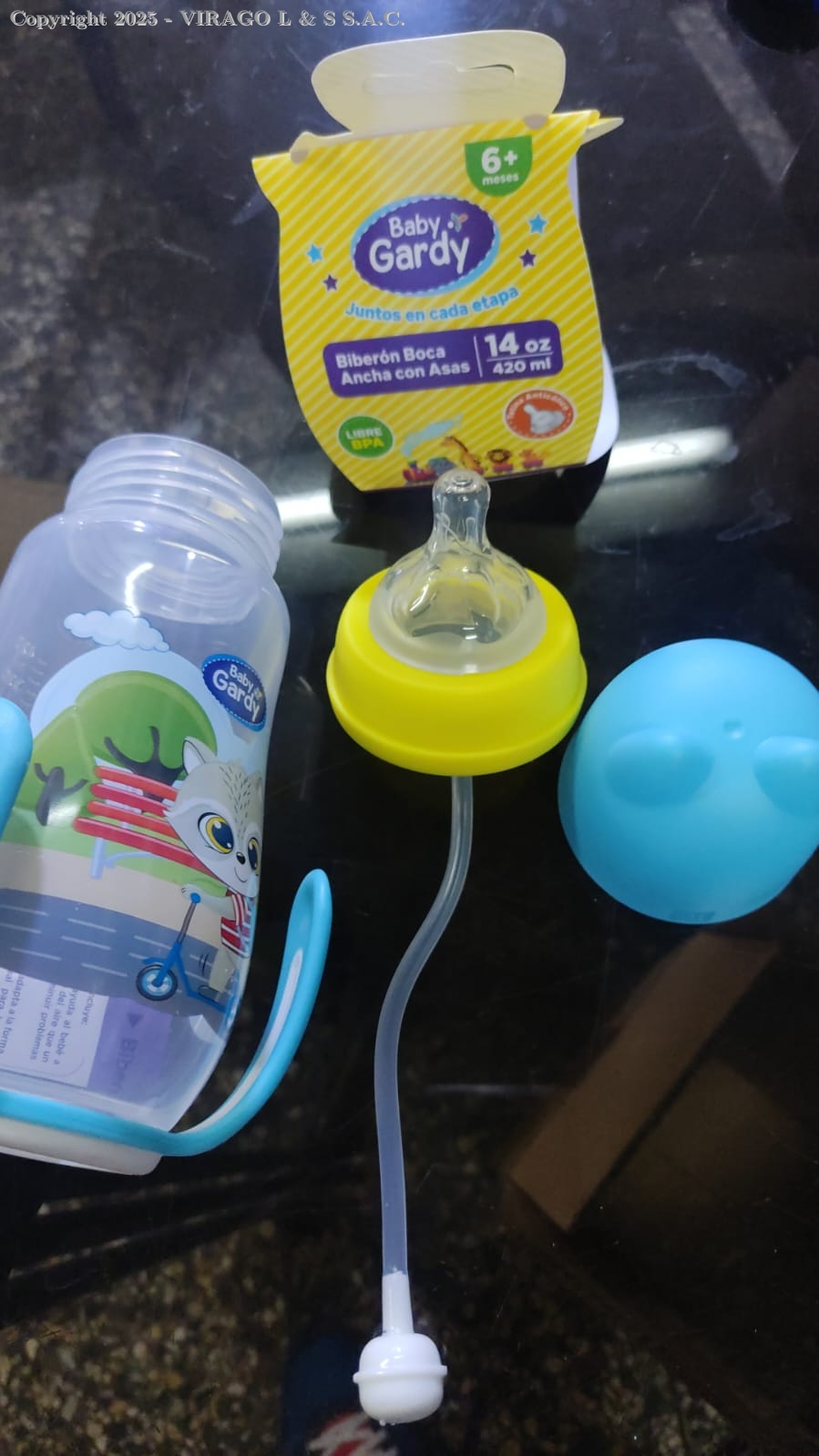 BIBERON BABY GARDEN 14ONZ BOCA ANCHA CON ASAS Y OREJAS