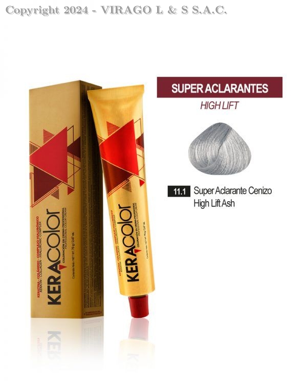  KERACOLOR TINTE-11.1 SUPER ACLARANTE CENIZO X70GR