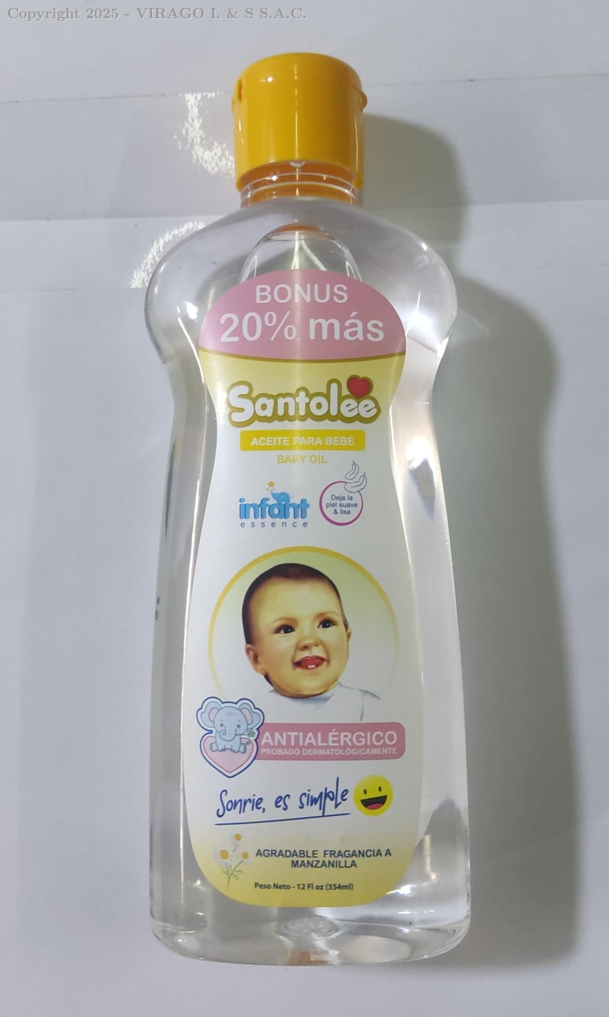 ACEITE DE BEBE SANTOLEE MANZANILLA 354ML