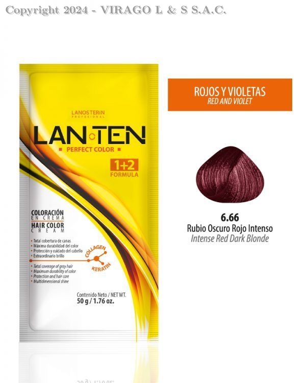 TINTE LANTEN 6.66 RUBIO OSCURO ROJO INTENSO